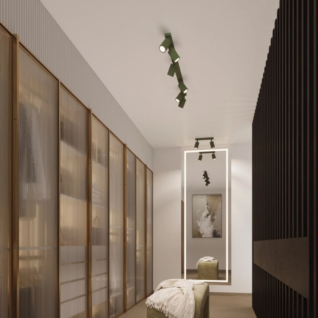 Lampada da soffitto KARBON 40 verde oliva