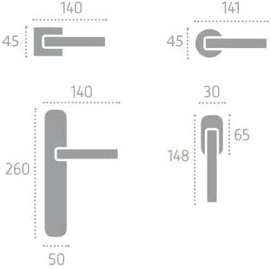Coppia maniglie per porta interna quadra bianco