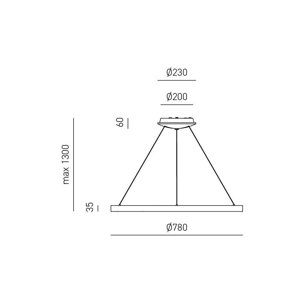 Lampada a sospensione KRIZIA S/G 3000K Oro - LED 60W 4600lm dimmerabile taglio fase + push in alluminio spazzolato - Gea Luce