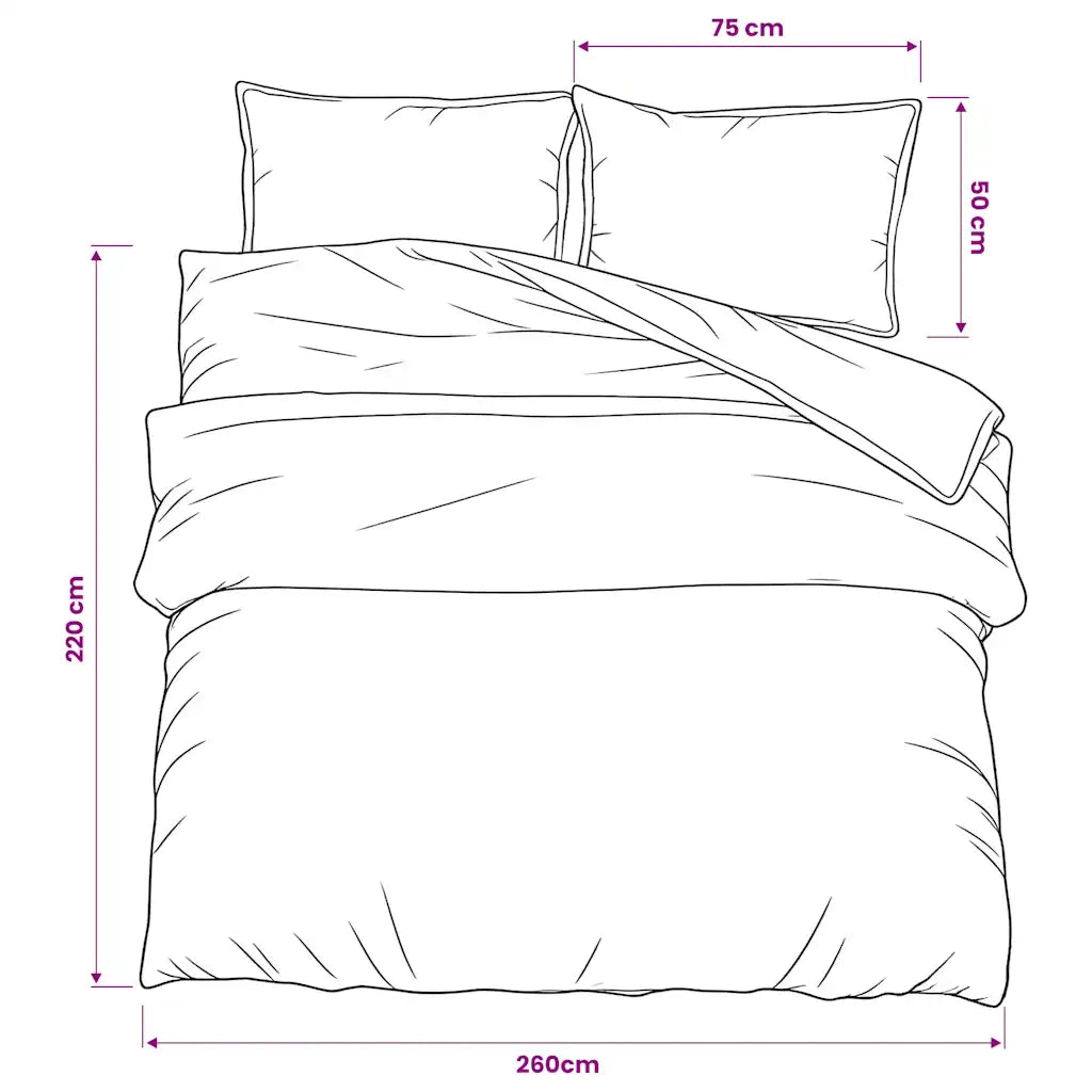 Set Copripiumino Bianco e Marrone 260x220 cm in Cotone 136416