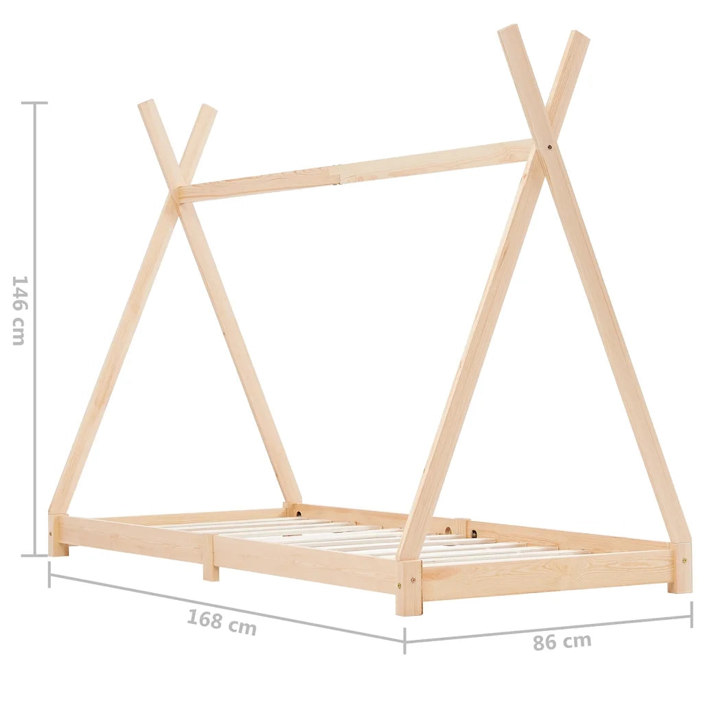 Giroletto per Bambini | Letto Infantile | Lettino in Legno Massello di Pino 80x160 cm
