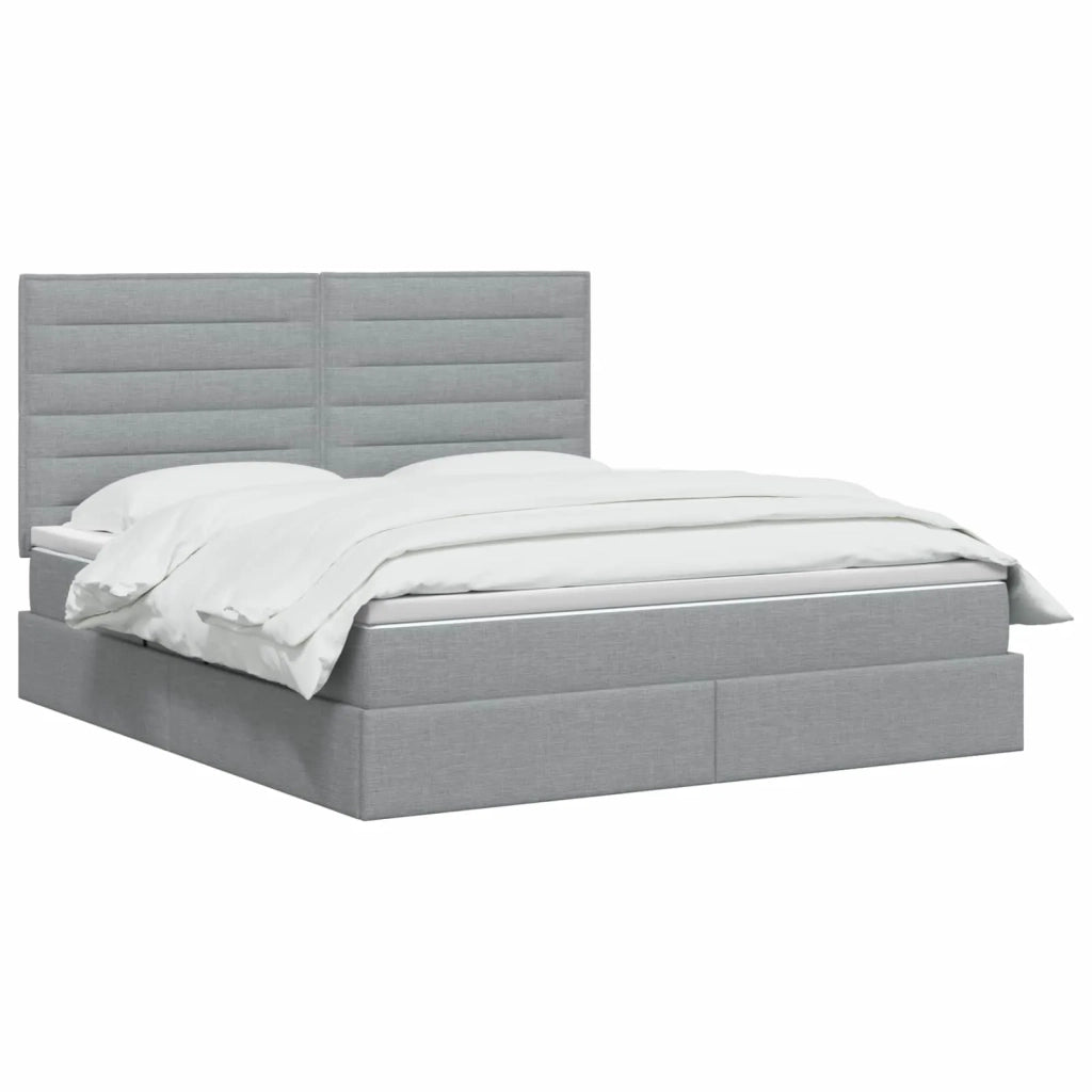 Letto con contenitore e materasso Grigio Chiaro 140 x 190 cm 3459438