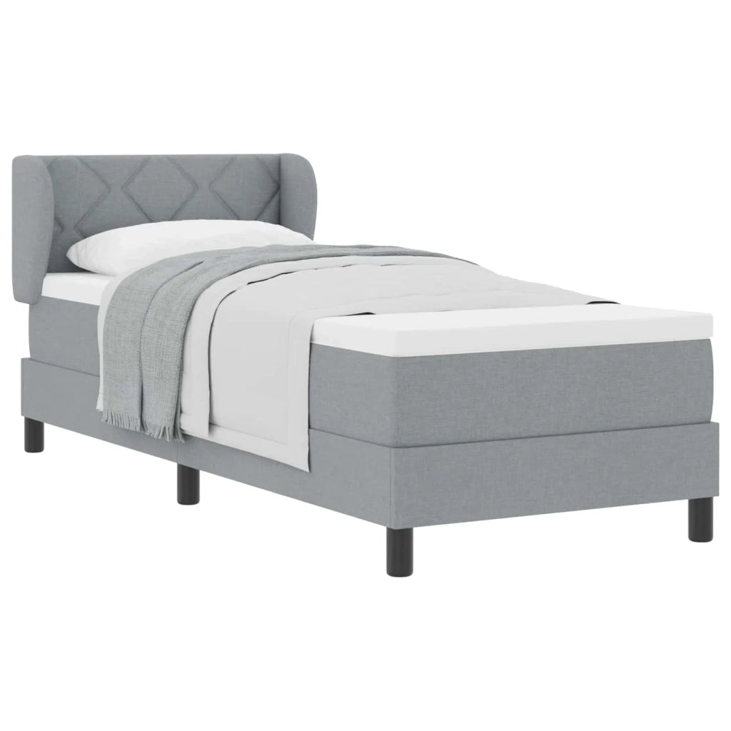 Letto a molle con materasso Grigio chiaro 80 x 200 cm Tessuto 3340052