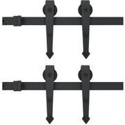 Kit di Binari per Porte Scorrevoli 2x183 cm in Acciaio Nero CFW4797260