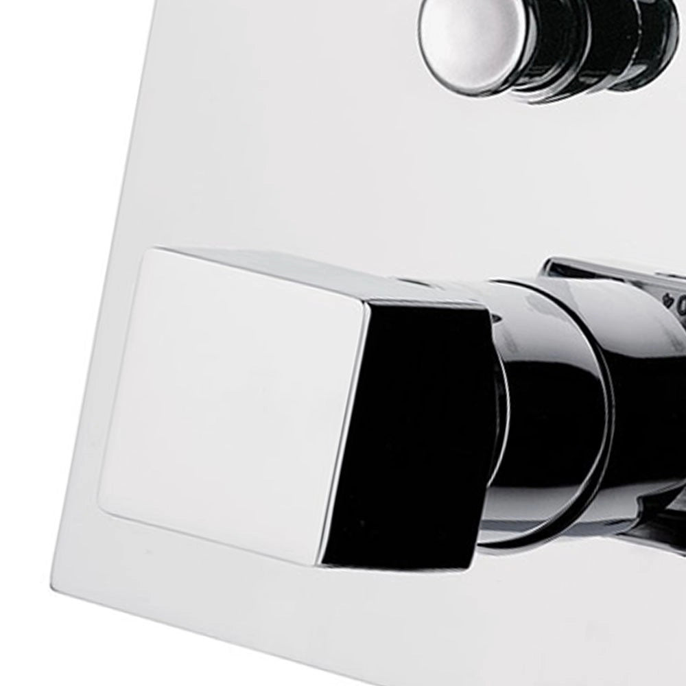 Rubinetto doccia incasso con deviatore, linee minimali e squadrate della serie cube waterfall