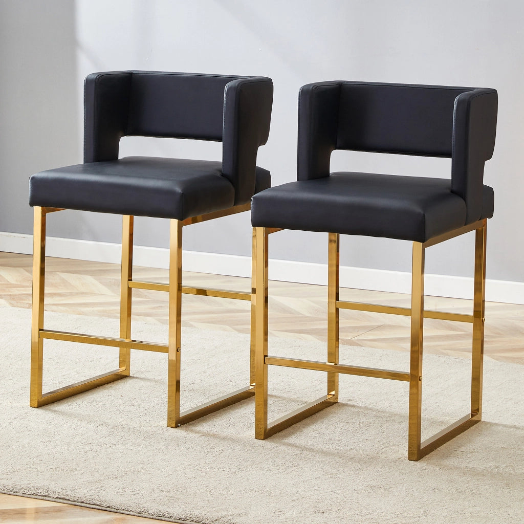 SGABELLI da bar design nordico 91,4 cm nero e oro