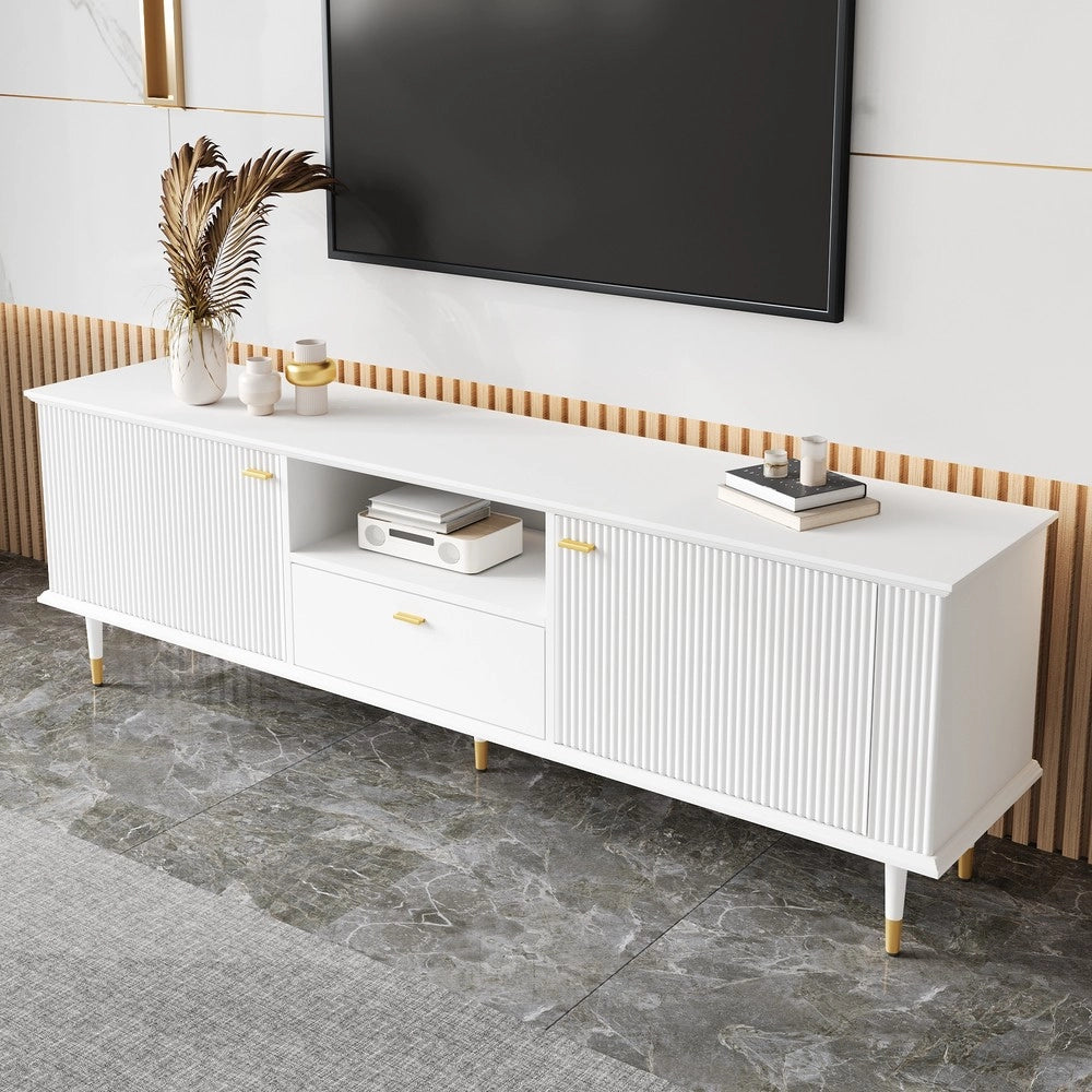Mobile TV con Cassetti e Ante ¨C MINIMAL ¨C Bianco/Nero/Legno