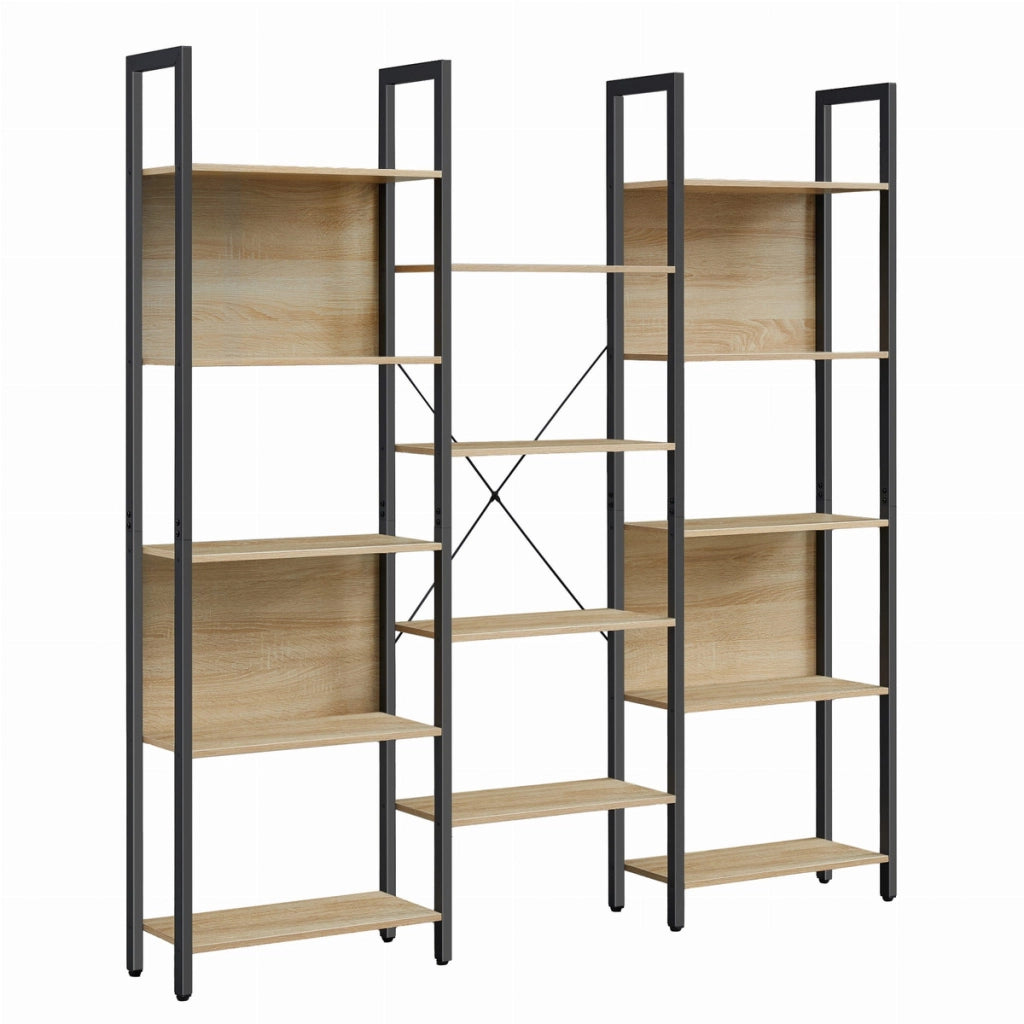 Libreria Doppia Loft Sonoma in Acciaio e Legno