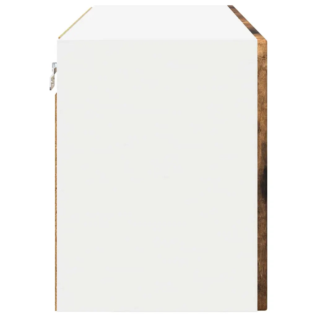 Pensile da cucina | Mobile in vetro da parete PORTO Rovere fum¨¦ 80 x 31 x 40 cm