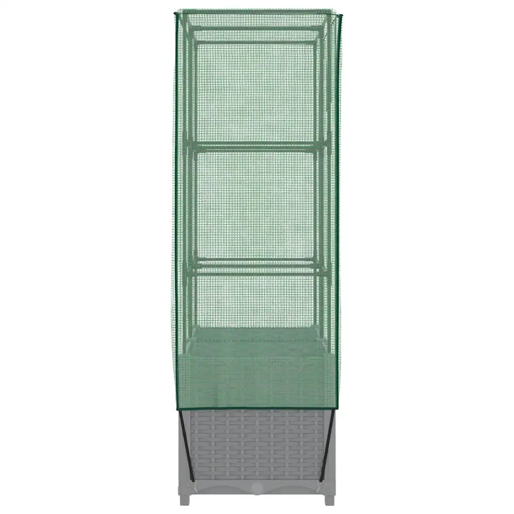 Letto Rialzato con Copertura Serra Effetto Rattan 80x40x138 cm 4015856