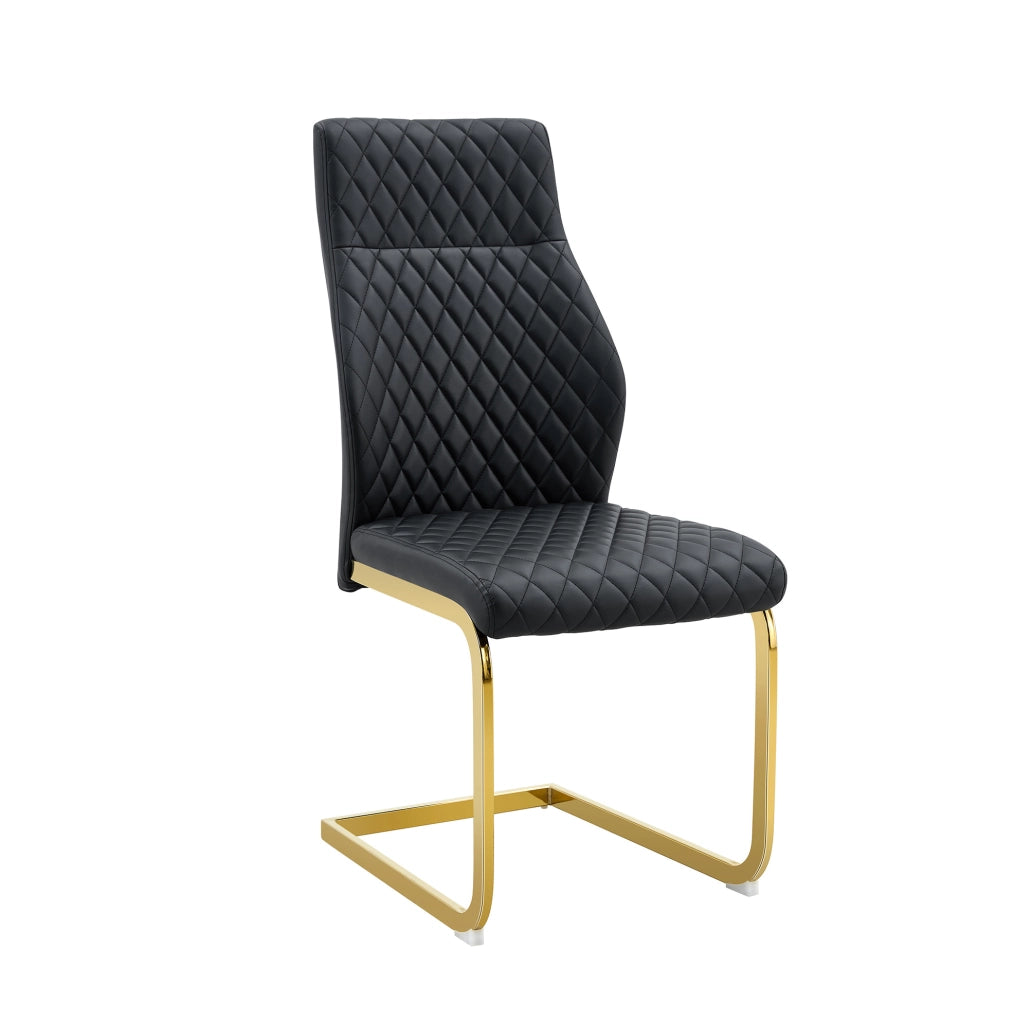 Set tavolo rotondo Ø 60 cm con 2 sedie da pranzo nere e oro HOMVRA