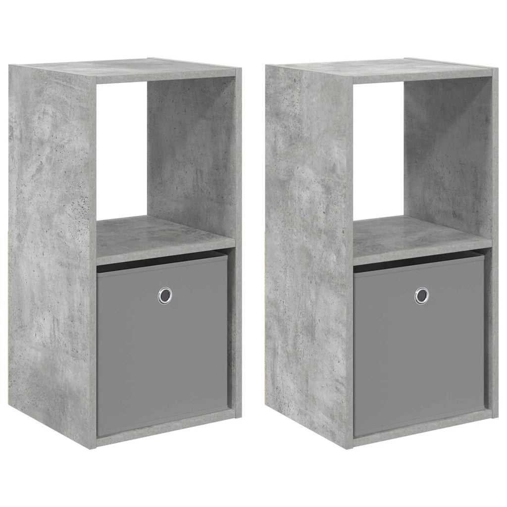Comodino con cassetto 2 pcs Grigio cemento 35 x 32 x 68,5 cm 8000635