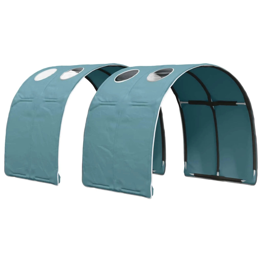 Letto singolo | Letto per adulti | Letto con Tunnel 3 pcs Bianco e azzurro Legno ingegnerizzato
