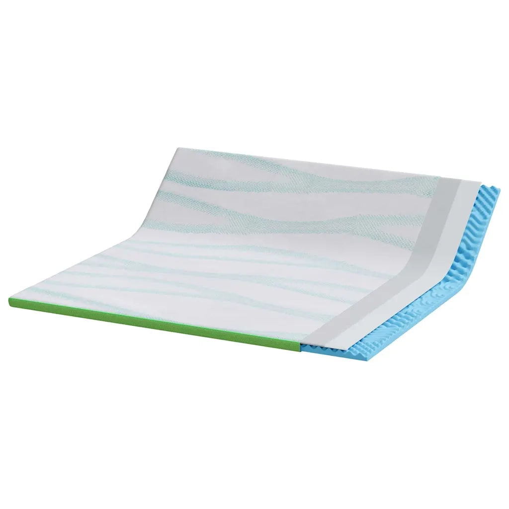 Topper per materasso Bianco e Verde 200 x 200 cm 4106153