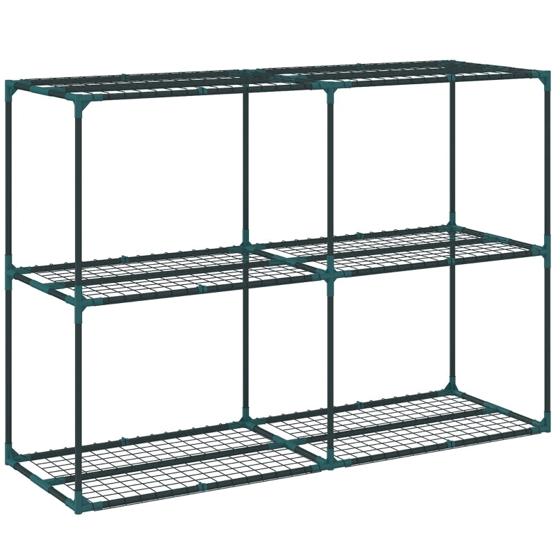 Portapiante a 3 ripiani 143x48x100 cm modulare verde scuro