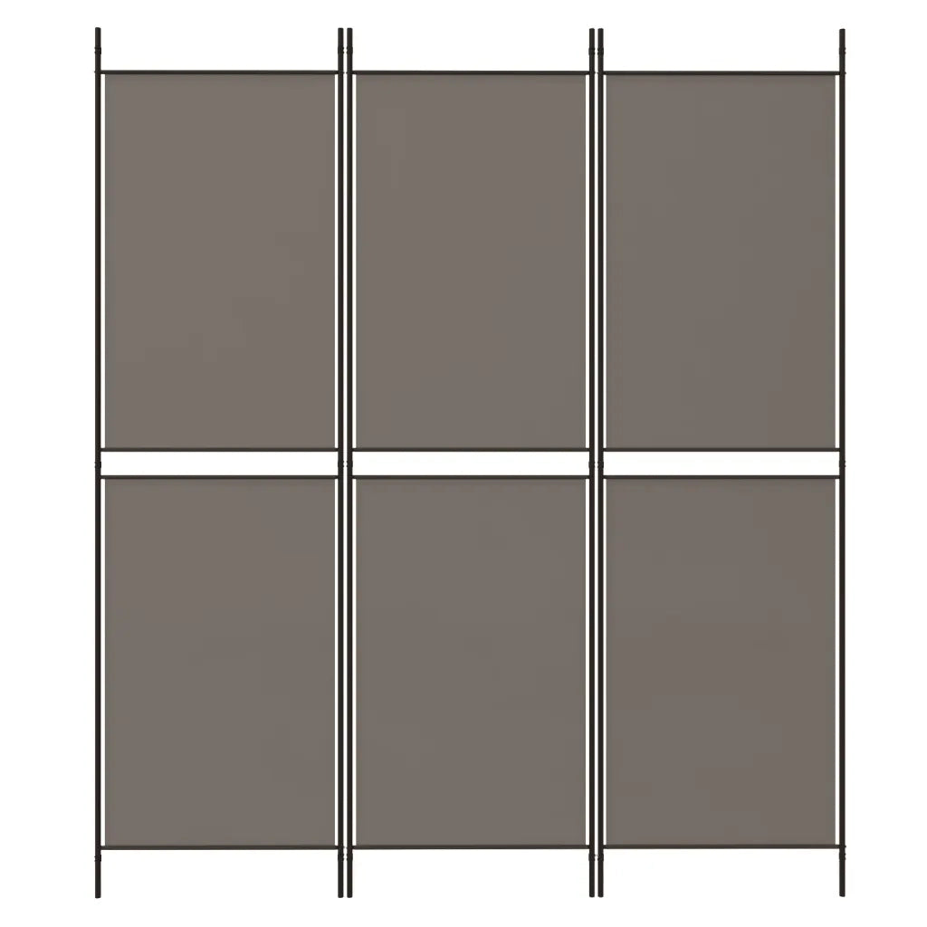 Divisorio Ambienti | Divider per stanze | Paravento a 3 Pannelli Antracite 150x220 cm in Tessuto