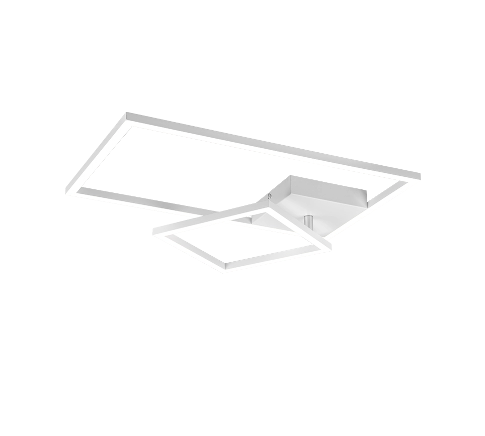 Plafoniera LED con snodo, metallo, bianco, L 63 cm, Padella