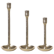 Set di 3 portacandele in alluminio dorato Glamour elegante decorazione centrotavola