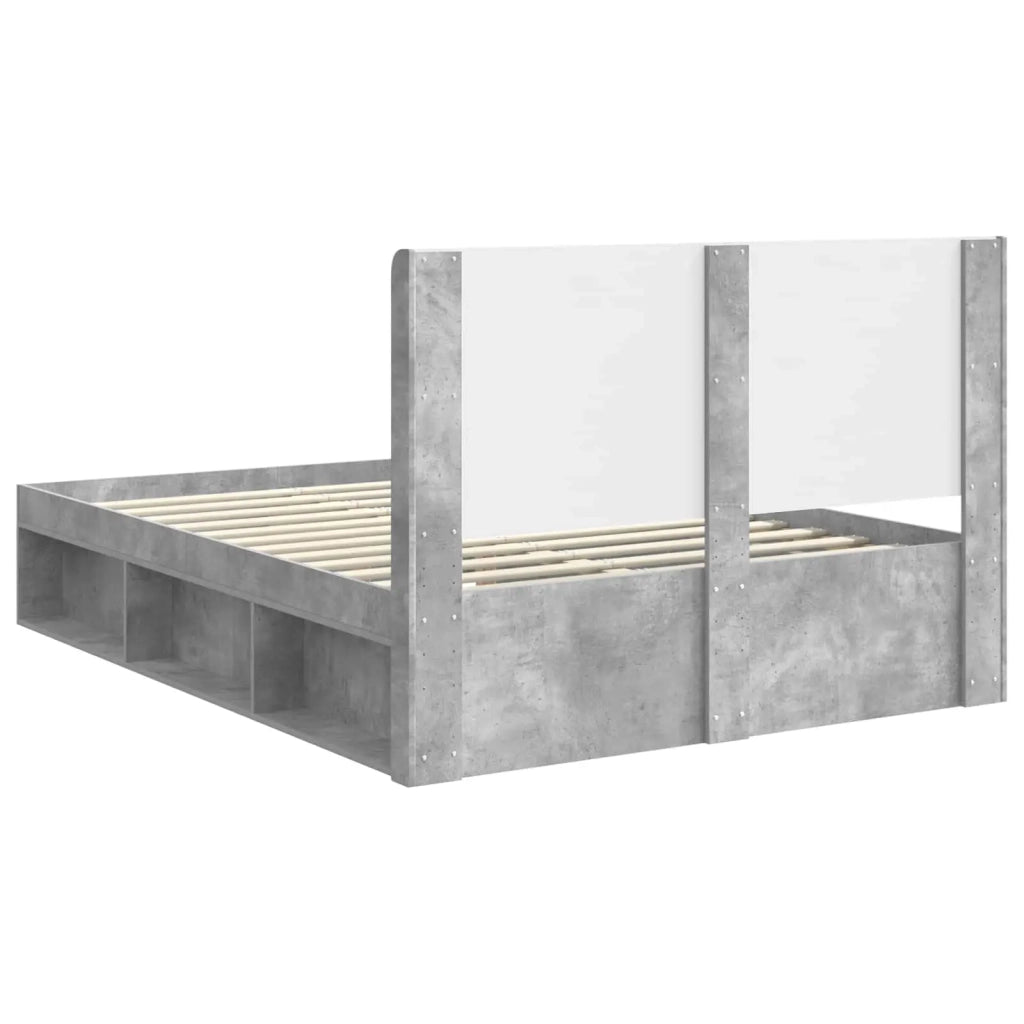 Struttura del letto con stoccaggio e testata Grigio Cemento 3413848