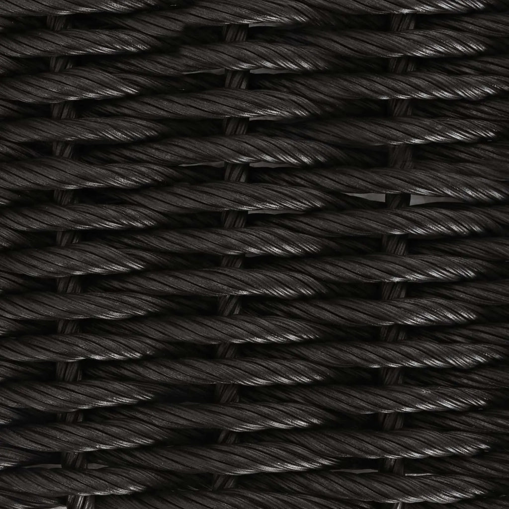 Set da Pranzo per Giardino 4 pz | Set Salotto da Giardino Nero e Crema polyrattan