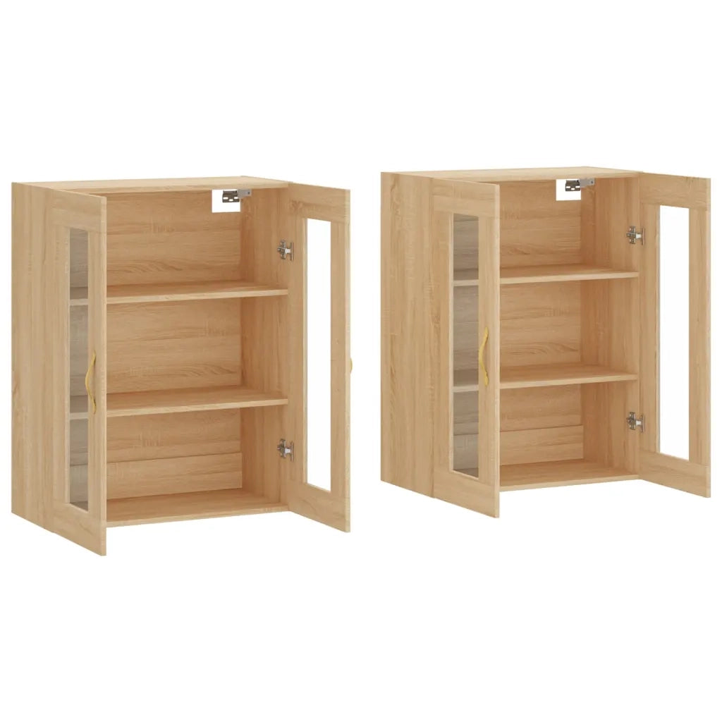 Armadietti a Parete 2 pz Rovere Sonoma in Legno Multistrato 3197924