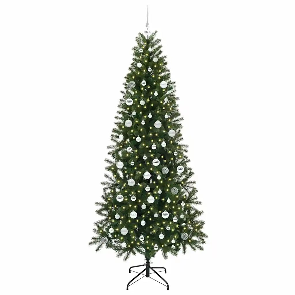 Albero di Natale artificiale con 300 LED Verde 210 cm PE e PVC