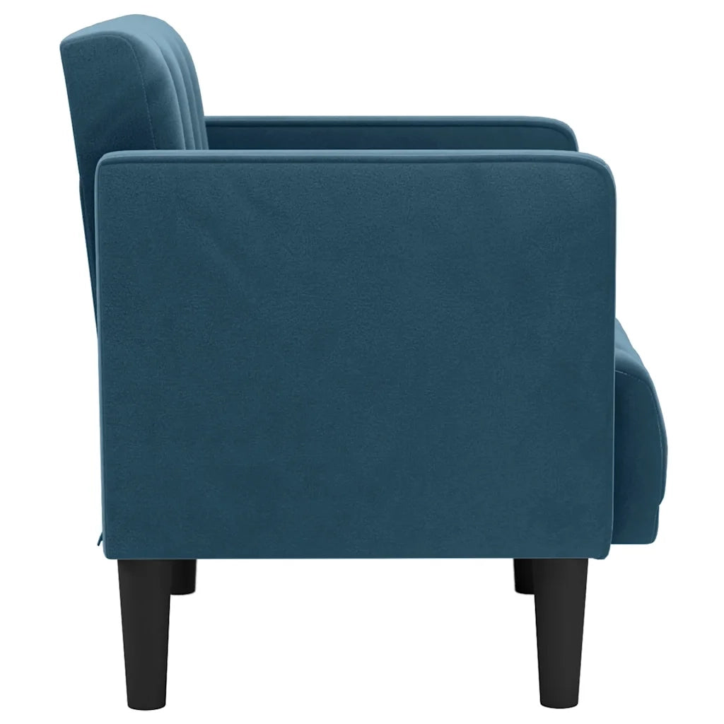 Divano Sedia con Braccioli Blu 53 cm in Velluto 4100552