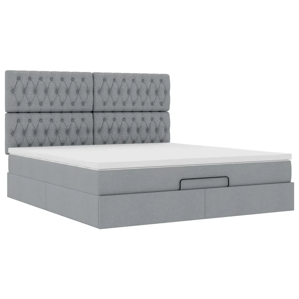 Struttura Letto Pouf con Materasso 180x200 cm in Tessuto 3313258