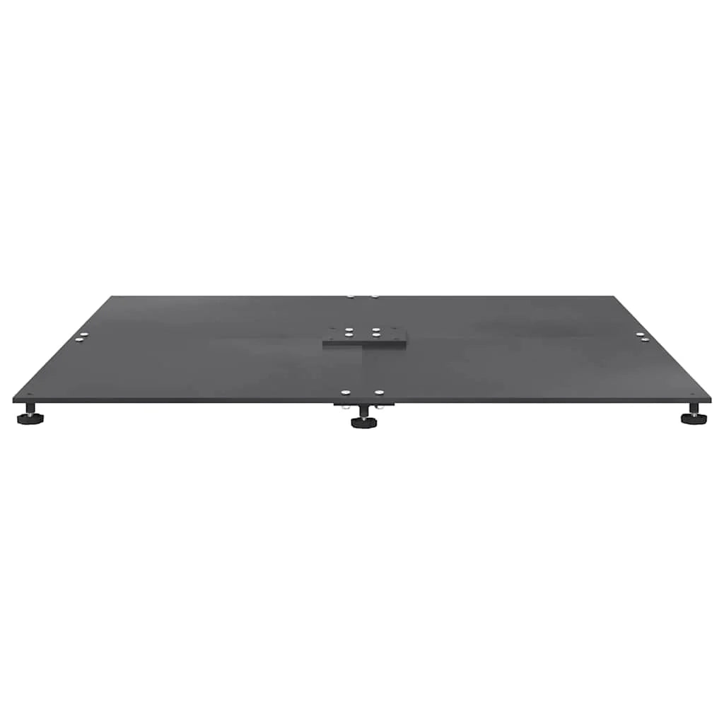 Base moderna per ombrellone quadrato da giardino esterno 100 x 100 x 4 cm con piedini regolabili in acciaio grigio scuro 02_0056198