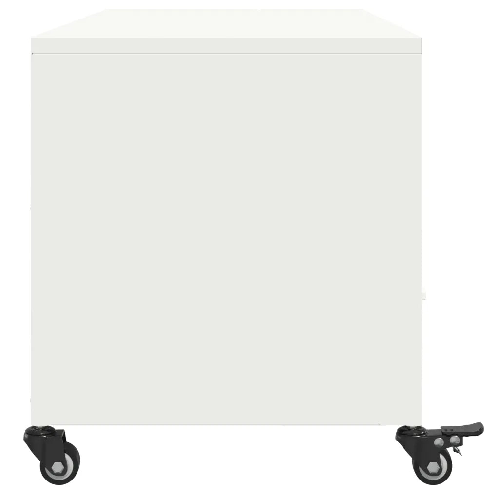 Mobile TV-Credenza TV-Console TV Bianco 100,5x39x43,5 cm in Acciaio 594033