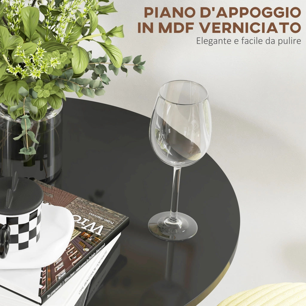 Tavolo da Bar Rotondo Moderno ¨C zephmum ¨C Nero, Acciaio e MDF, ?70x102cm