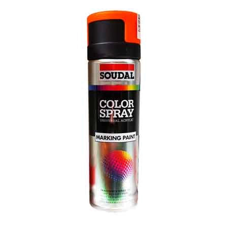 SPRAY TRACCIANTE FLUORESCENTE SOUDAL 500 ml - Arancio - 6 pezzi- SOUDAL
