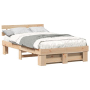 Letto matrimoniale | Letto per adulti | Struttura del letto Marrone 120 x 190 cm Pino massello