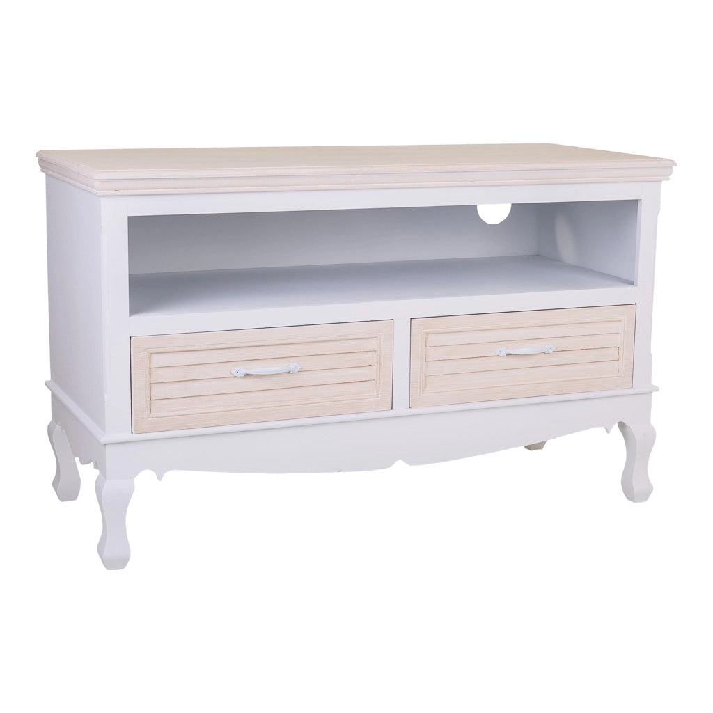 Mobile base in legno bianco 100x42x61h