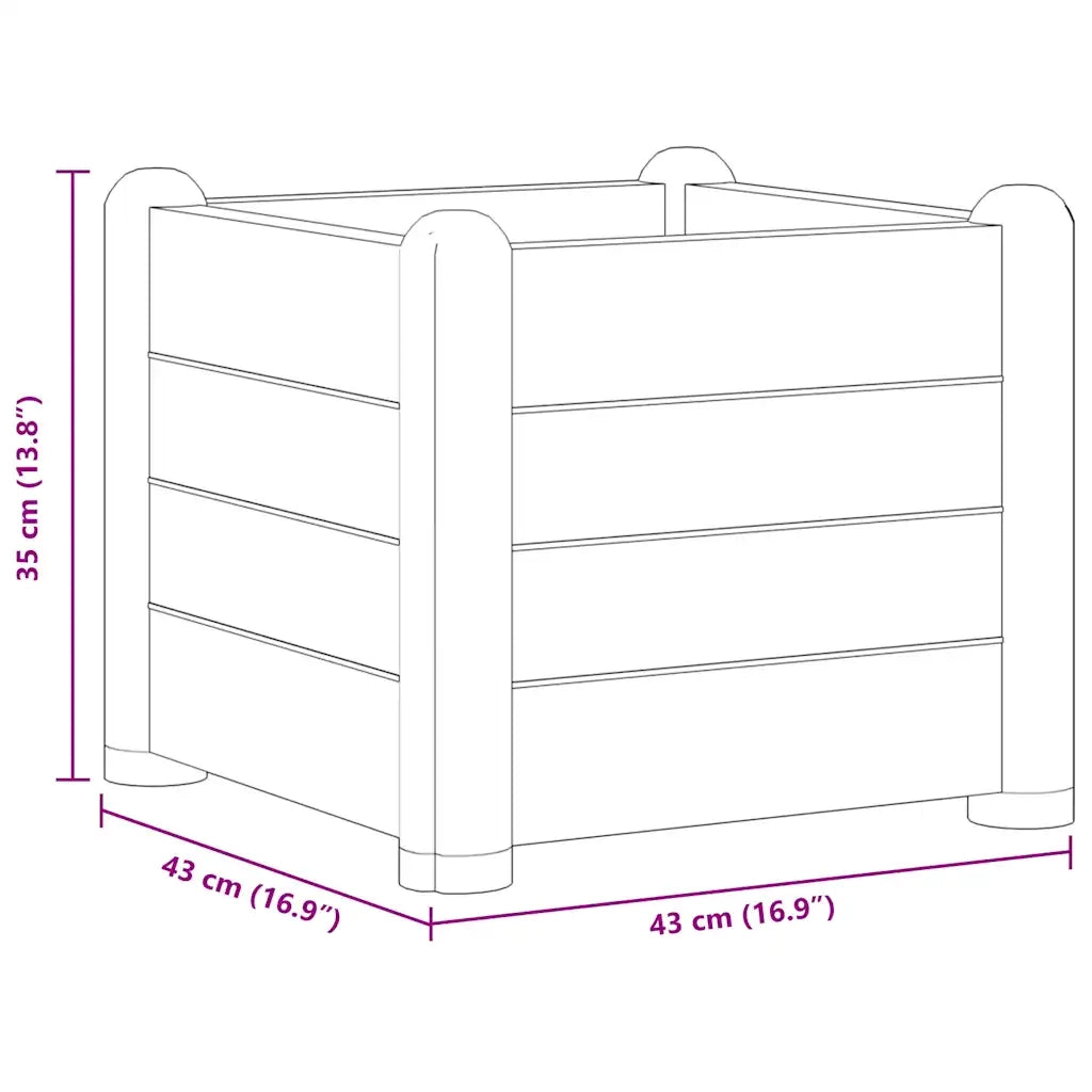 Letto Rialzato da Giardino in PP Bianco 43x43x35 cm 313971