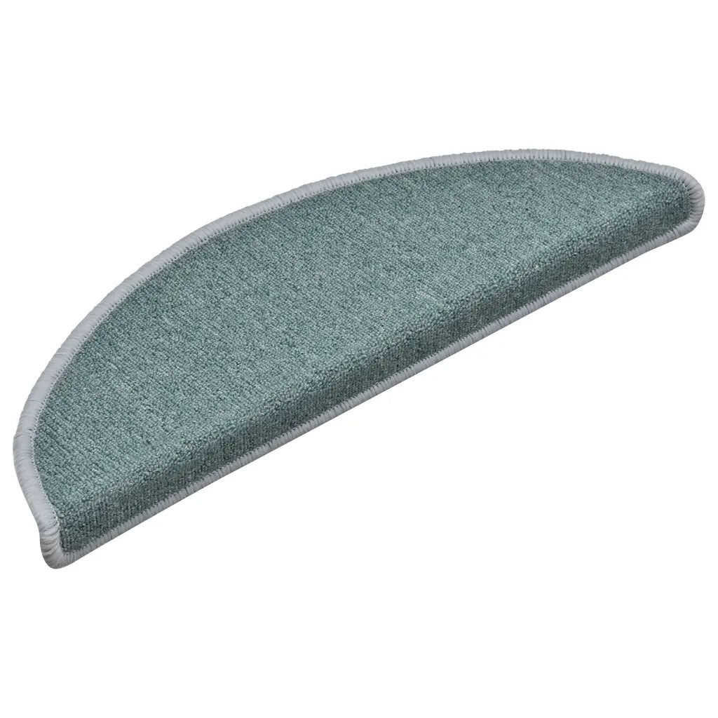 Tappetini per scale 15 pz | Gradini per Scale 56x17x3 cm Blu mare semicircolari