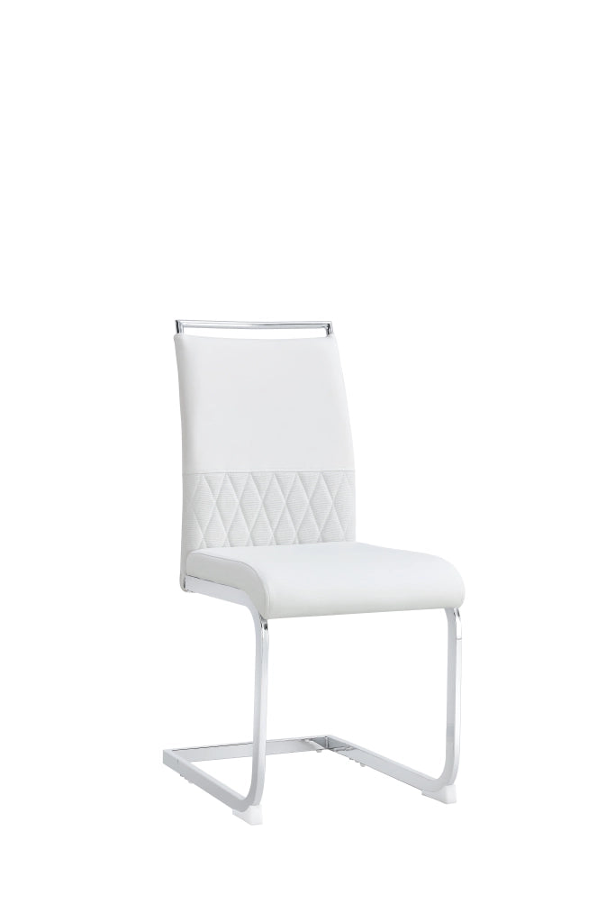 Sedia da pranzo - con schienale ergonomico e seduta imbottita - in metallo - bianco