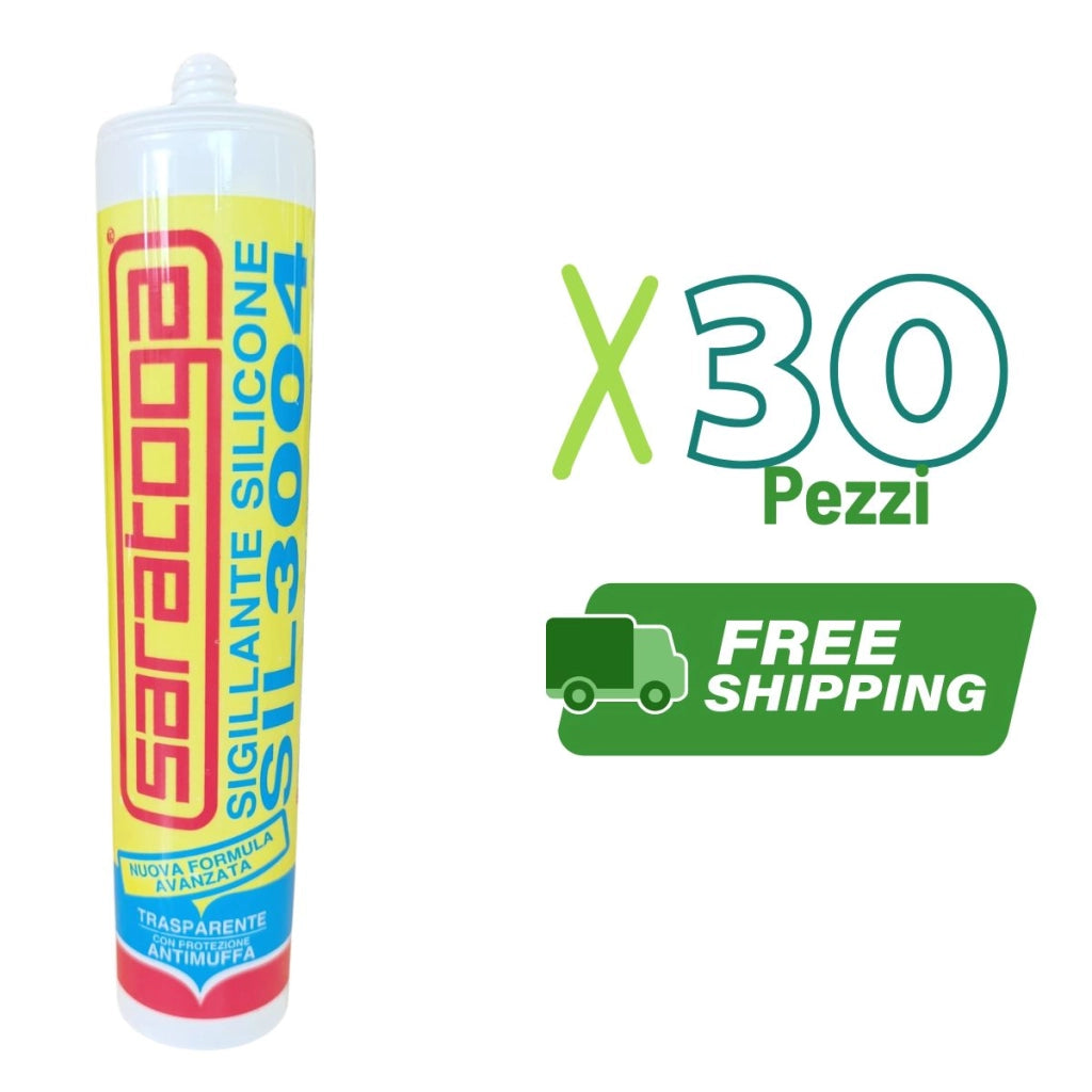 Silicone acetico antimuffa SIL 3004 trasparente 30 pezzi