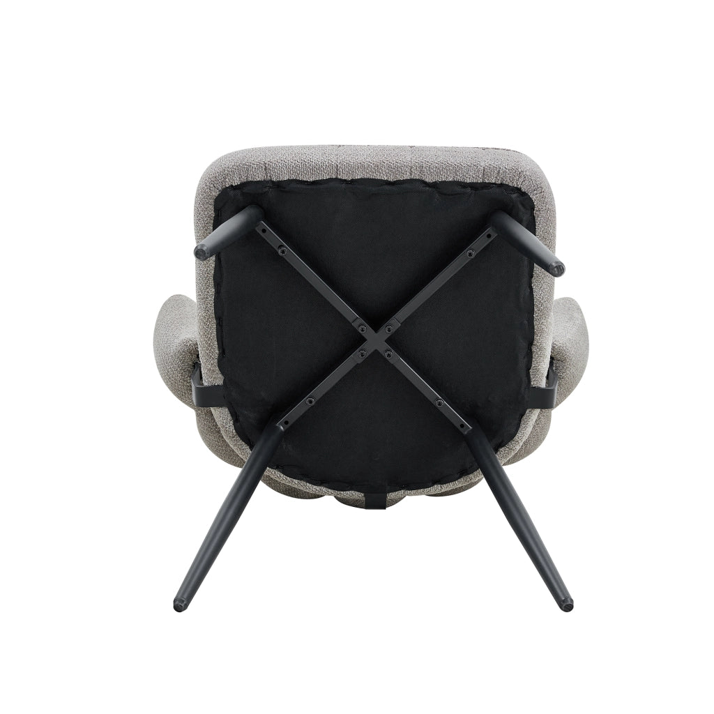 Set Tavolo Rotondo e Sedie da Pranzo ¨C Xylo ¨C Piano MDF, Gambe Metallo Nero, Tessuto Grigio