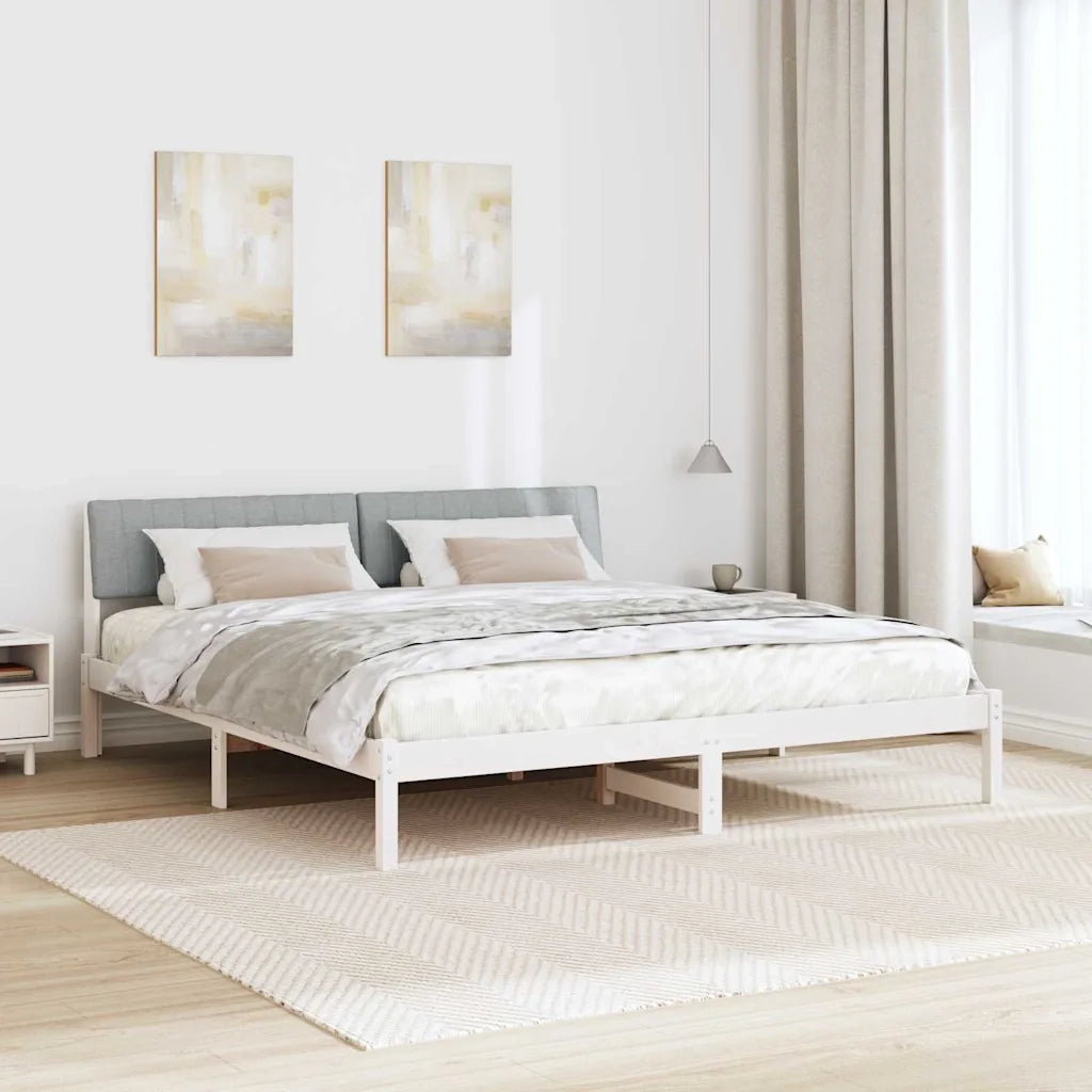 Struttura del Letto Bianco e grigio chiaro 180 x 200 cm 3394357