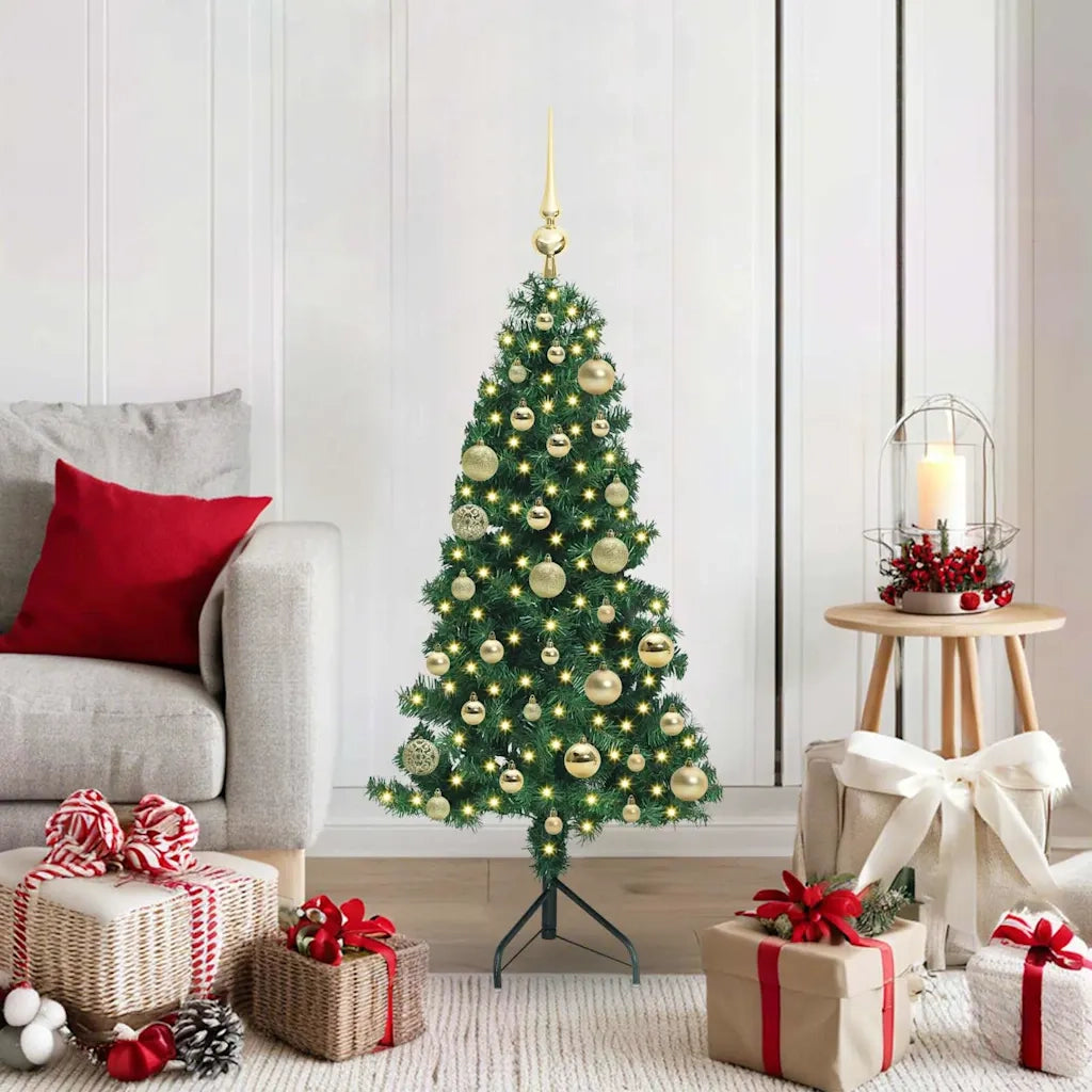 Albero di Natale Artificiale Angolare con 150 LED Verde 120 cm 3397245