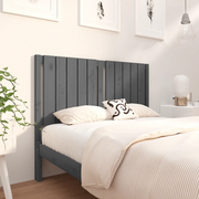 Testiera per Letto Grigia 125,5x4x100 cm Legno Massello di Pino 818862