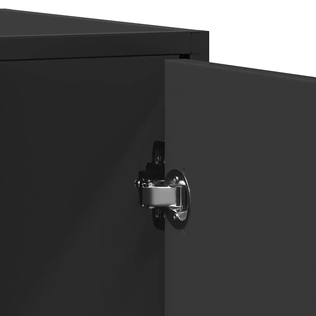 Credenza Nera 92x35x76 cm in Legno Multistrato 849014