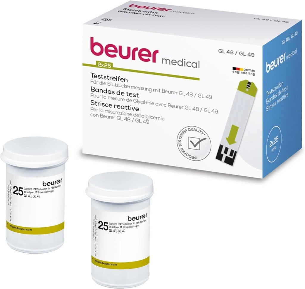 Beurer 46370 Strisce Reattive Glicemia per GL 48 e GL 49 50 pz 2x25 code-free 0,5 µl dispositivo medico