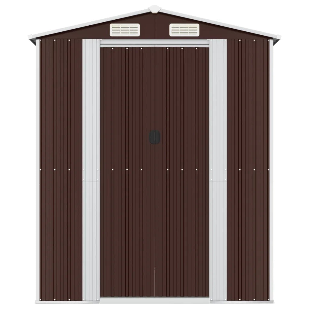 Capanno da Giardino Marrone Scuro 192x938x223cm Acciaio Zincato 3147469