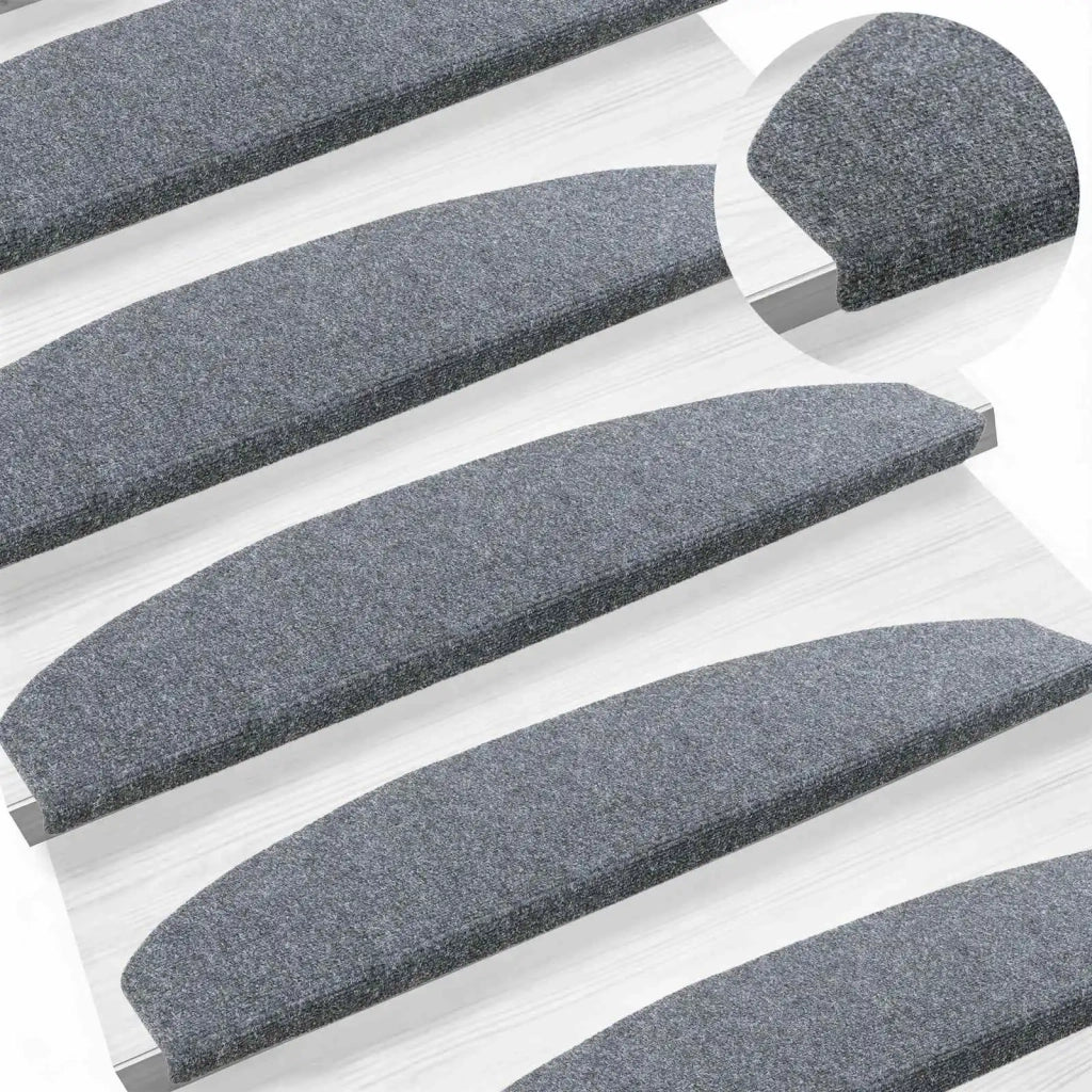 Tappetini per scale autoadesivi 15 pz | Gradini per Scale Grigio Chiaro