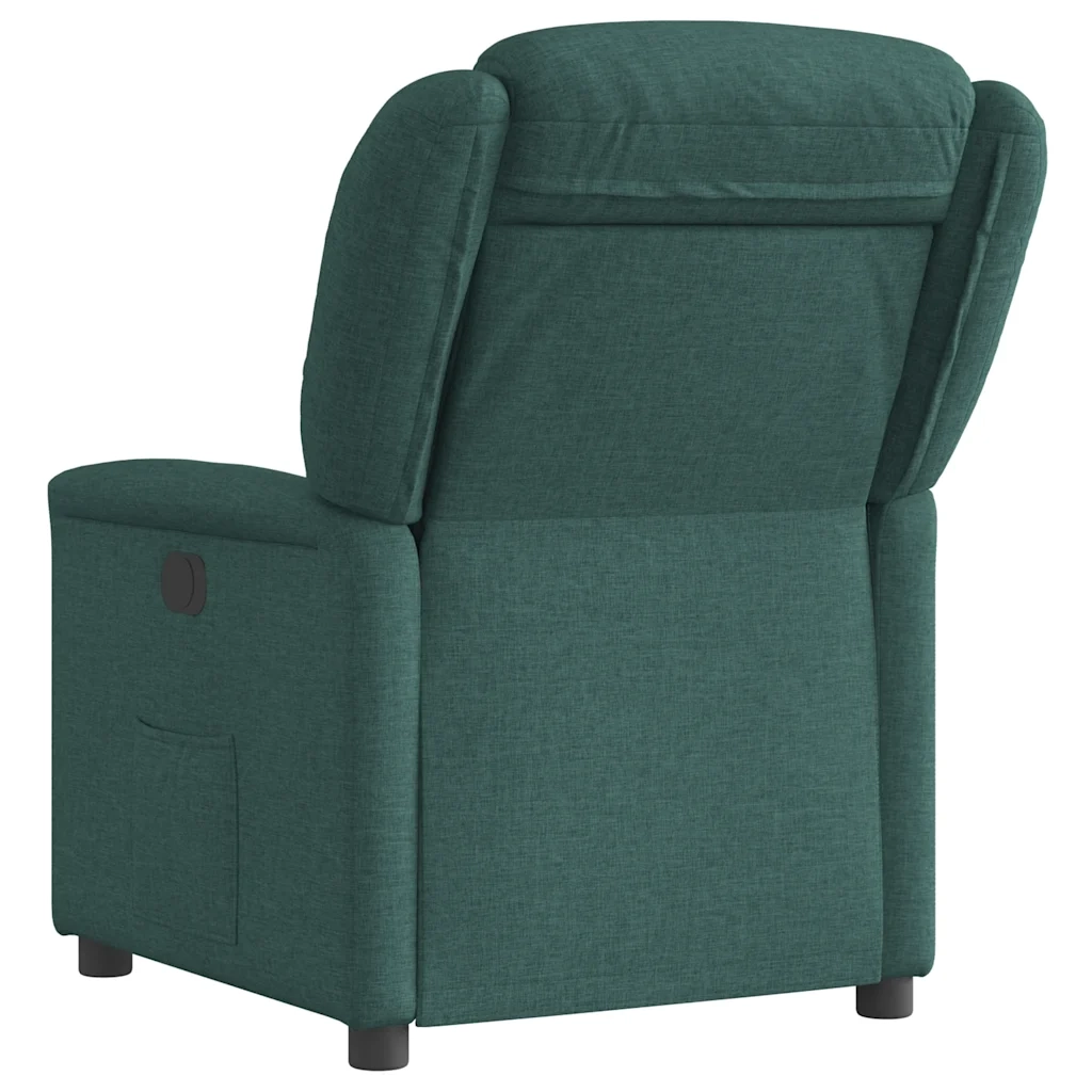 Poltrona | Sedia Relax Elettrica Reclinabile Verde Scuro in Tessuto