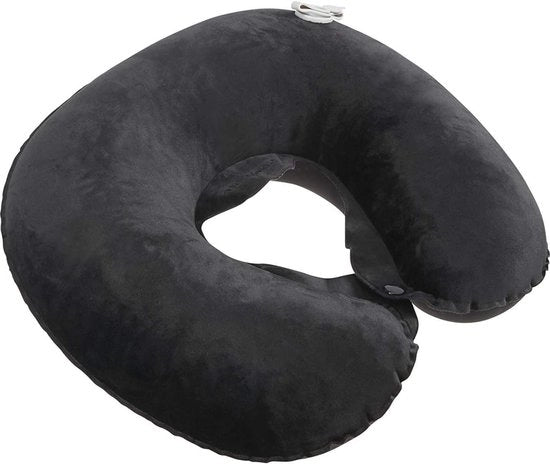 Cuscino di viaggio gonfiabile nero - 36 cm