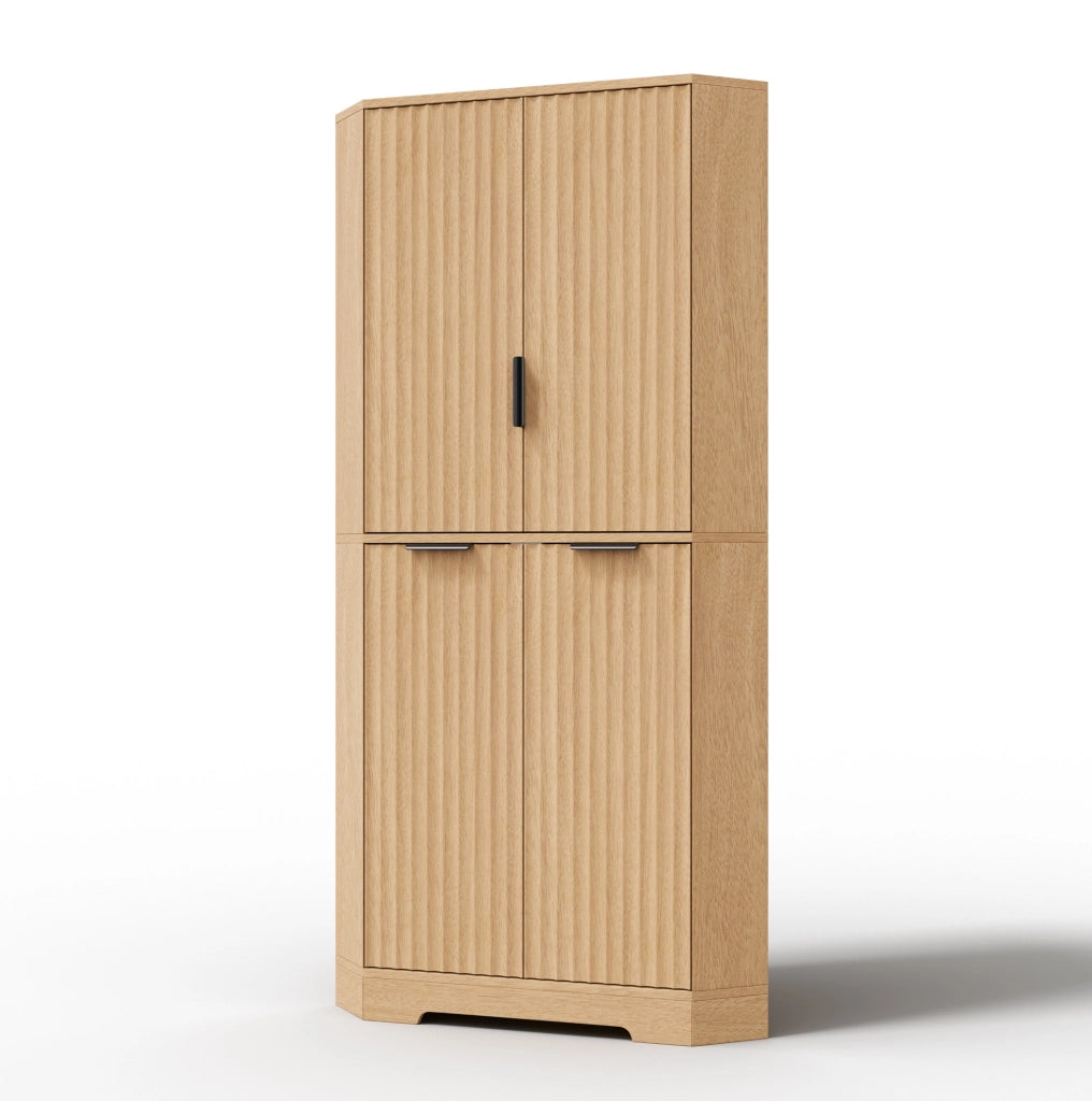 Mobile angolare con 4 ante e ripiani regolabili in MDF, 60 × 60 × 172 cm
