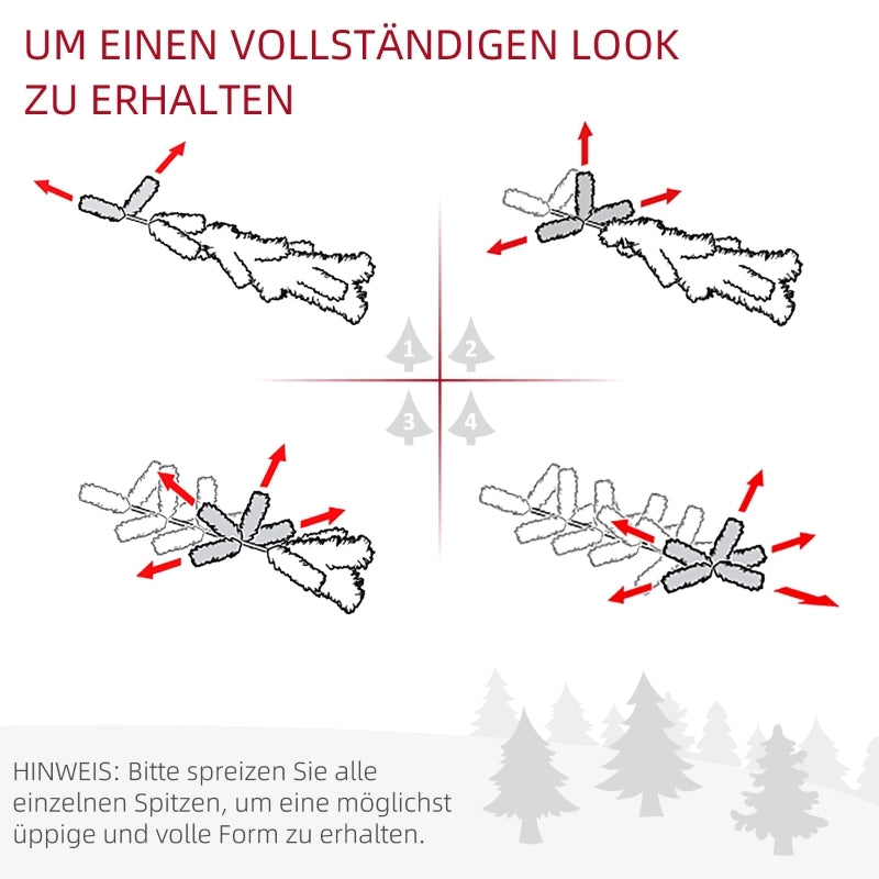 Albero di Natale artificiale verde 180 cm con 390 punte e supporto; struttura smontabile per interni